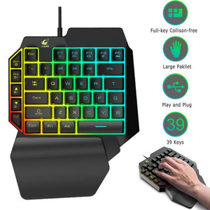 Single Hand Gaming Keyboard Wired - timesquaretech