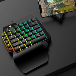 Open image in slideshow, Single Hand Gaming Keyboard Wired - timesquaretech
